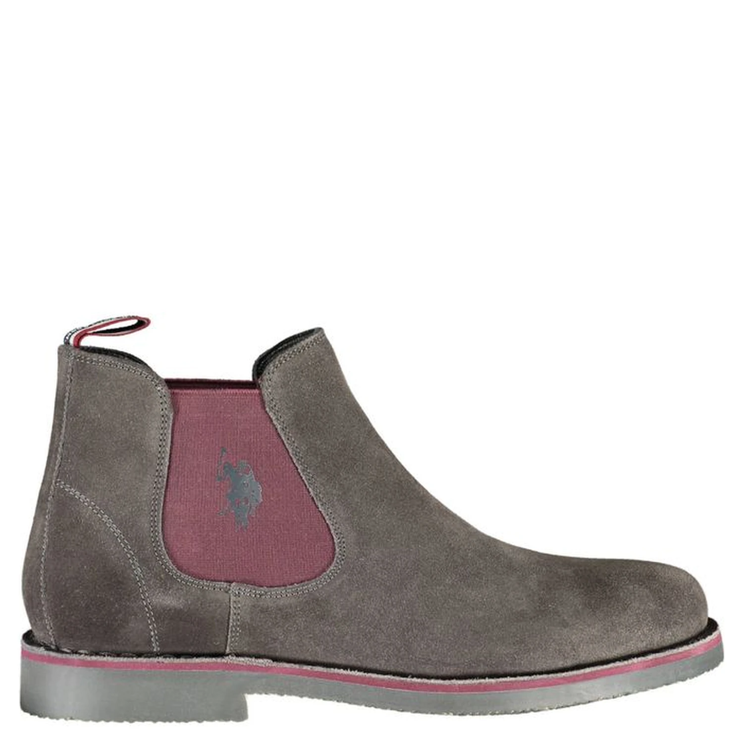 Gray Leather Mens Ankle Boot