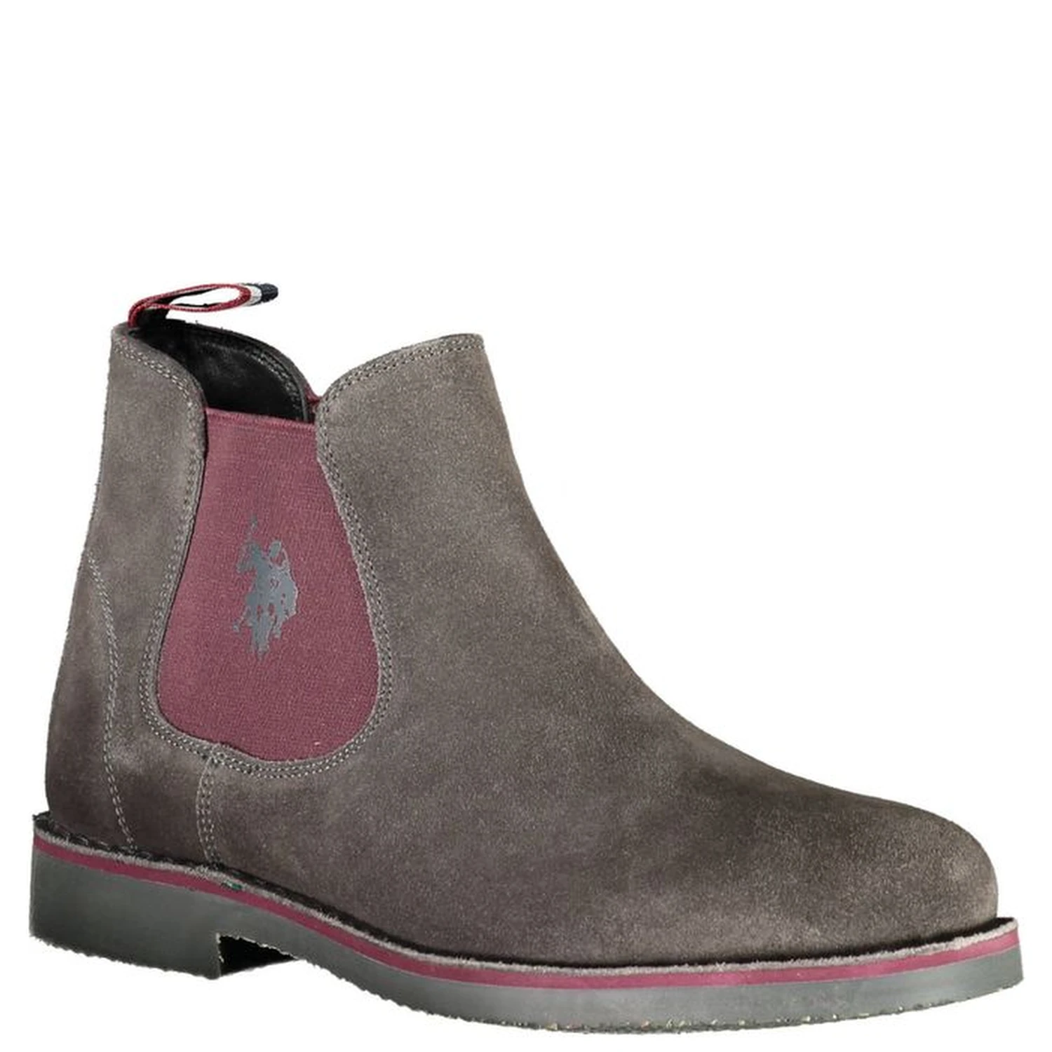 Gray Leather Mens Ankle Boot