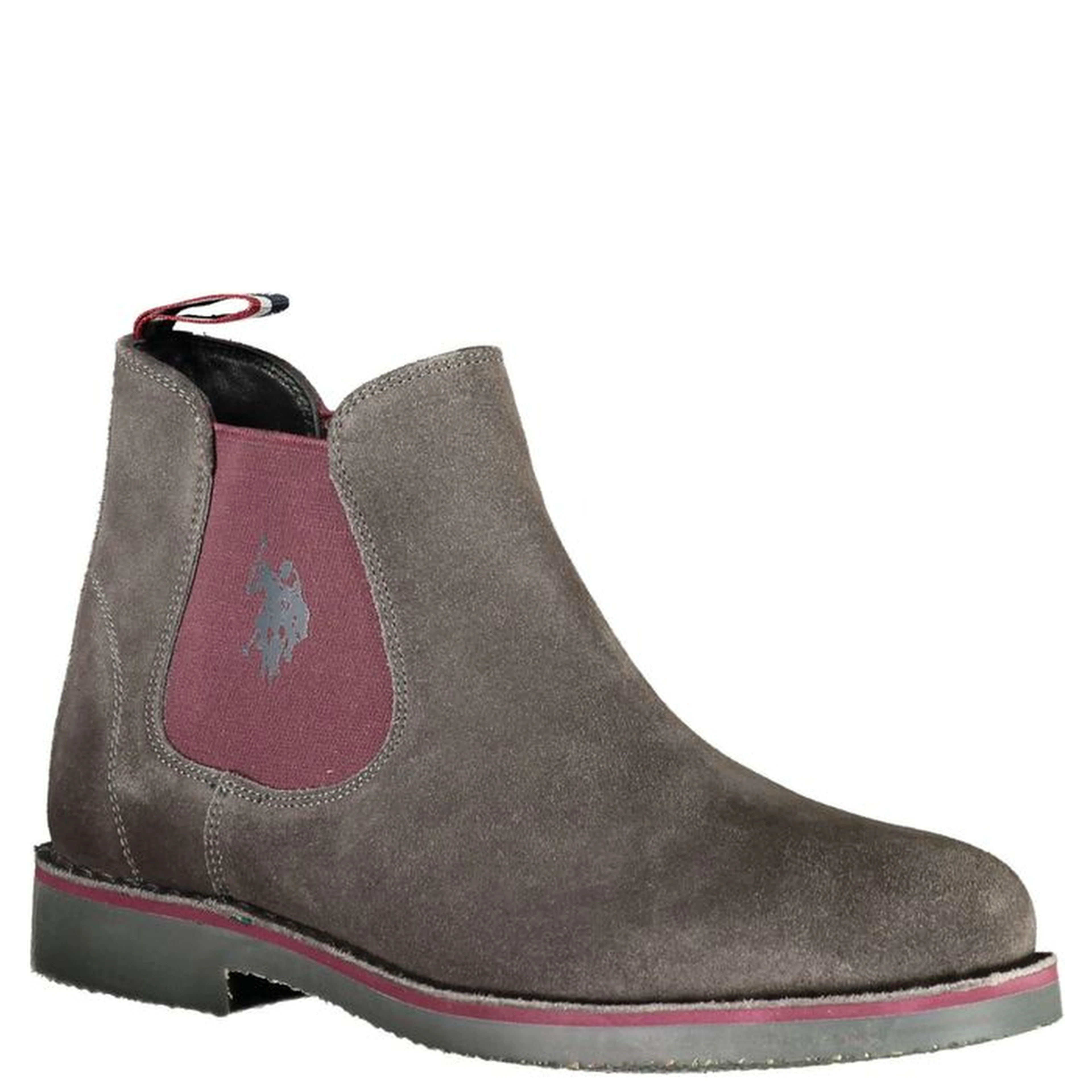 Gray Leather Mens Ankle Boot