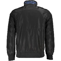Black Polyester Men Jacket