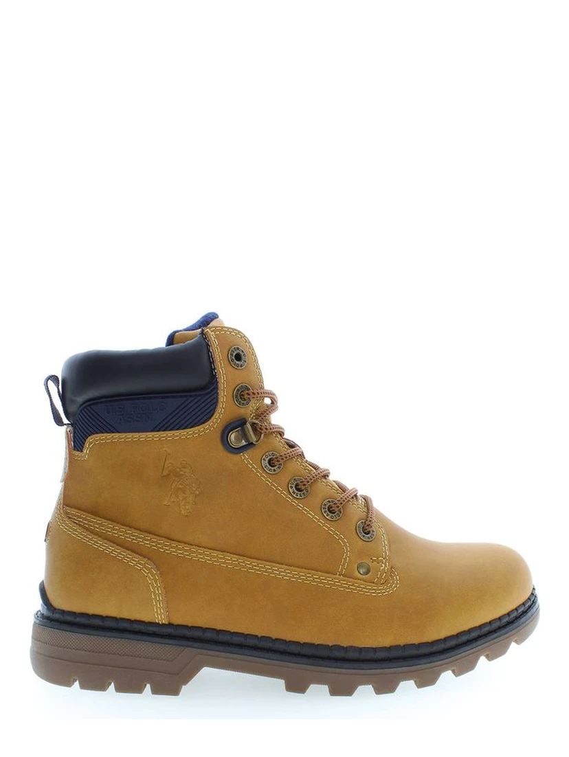 Beige Polyester Men Boot