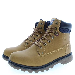 Beige Polyester Men Boot