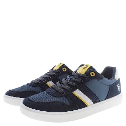 Blue Polyester Men Sneaker