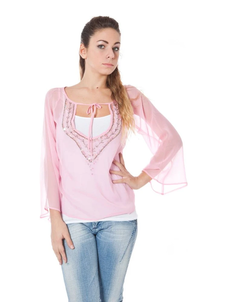 Pink Silk Women Top