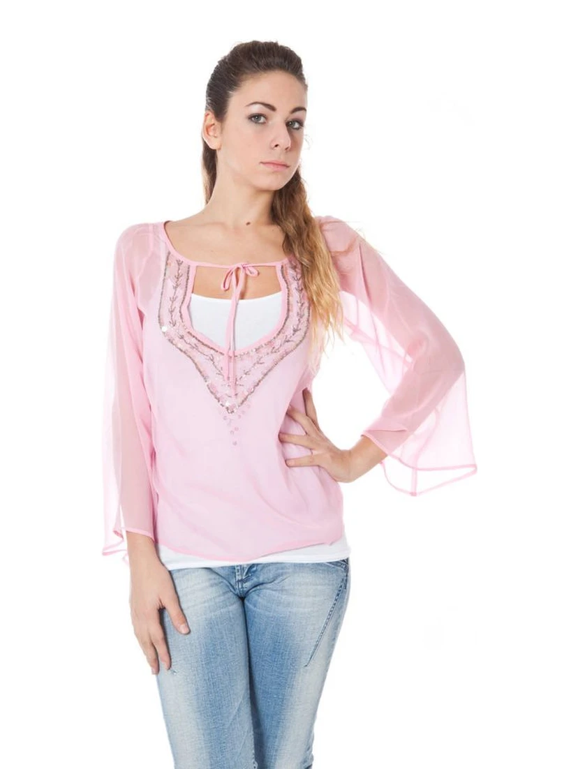 Pink Silk Women Top