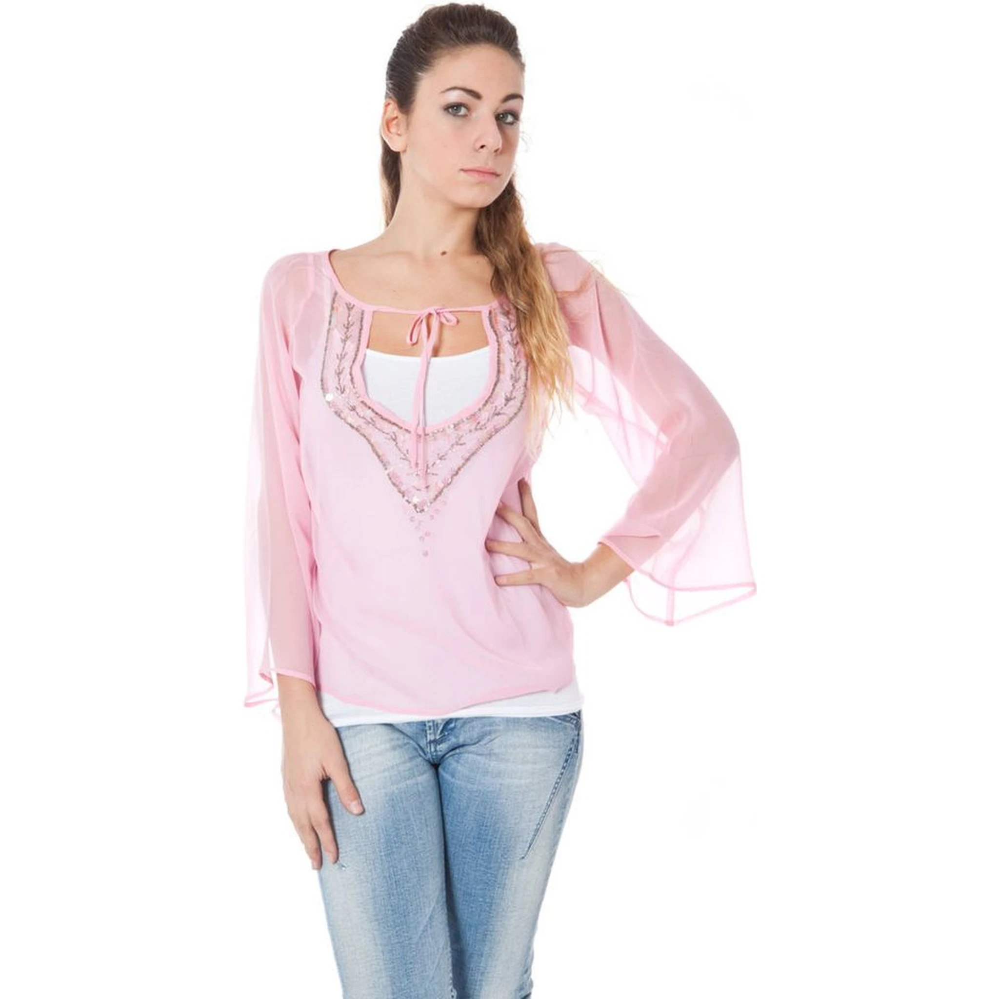 Pink Silk Women Top