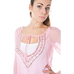Pink Silk Women Top