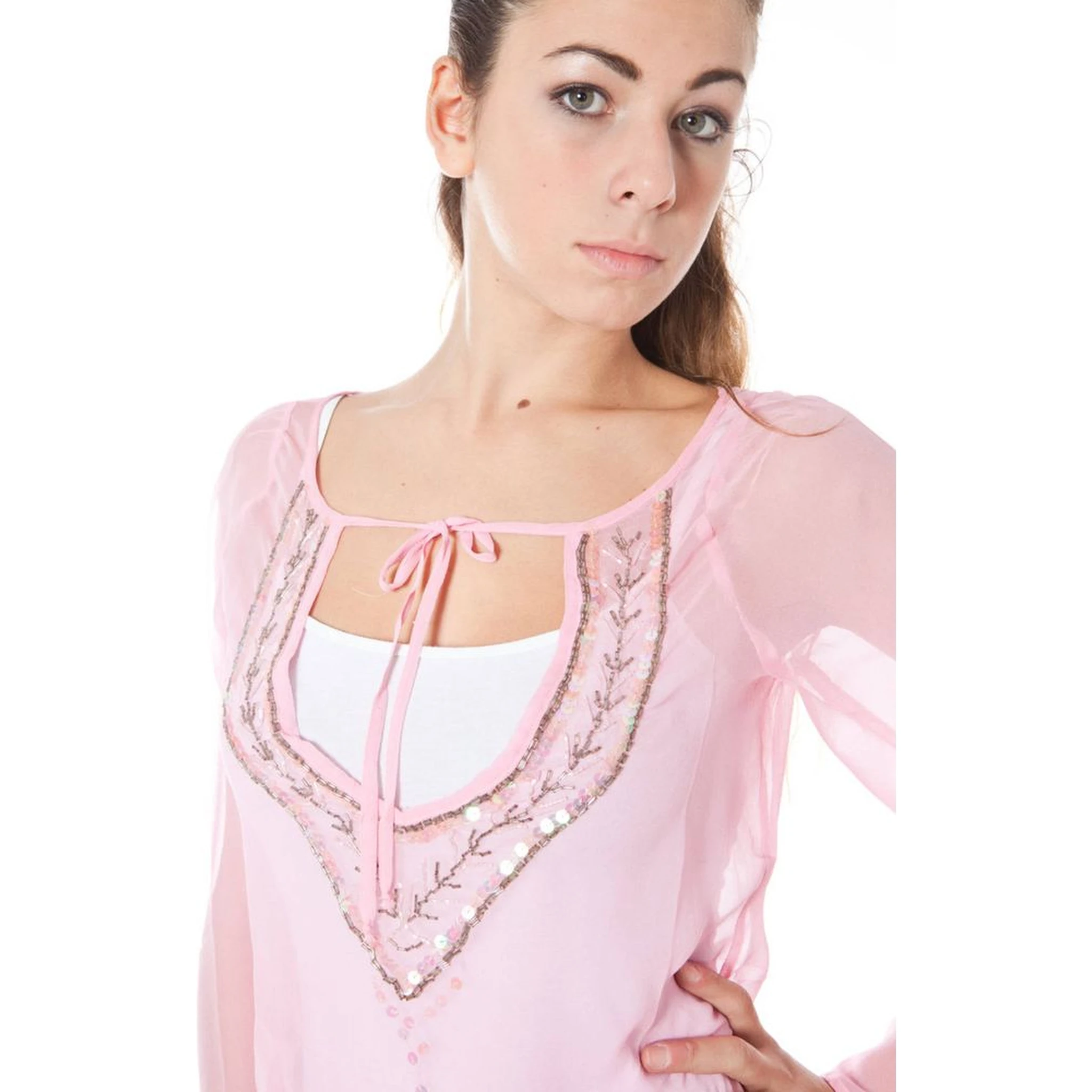 Pink Silk Women Top