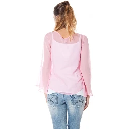 Pink Silk Women Top