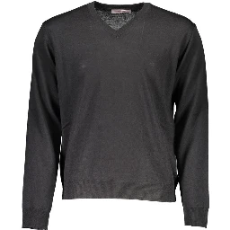 Black Wool Men Sweater