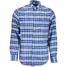 Blue Cotton Men Shirt