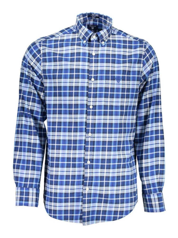 Blue Cotton Men Shirt