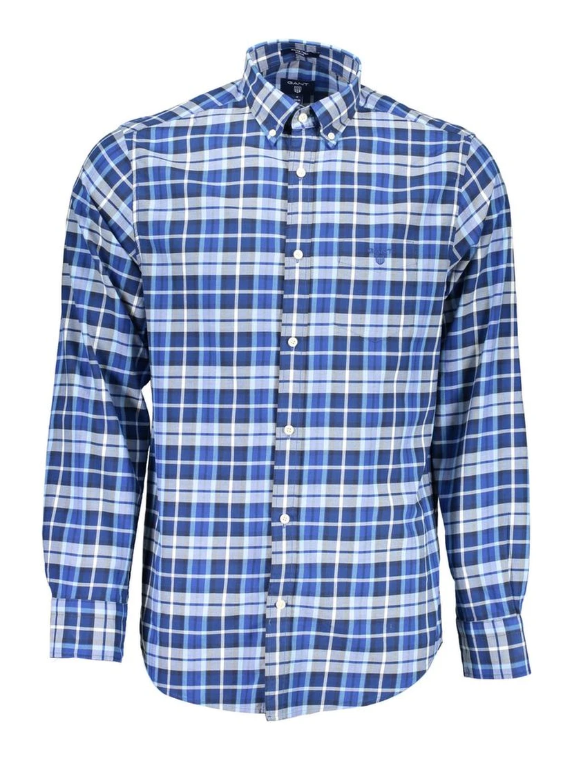 Blue Cotton Men Shirt