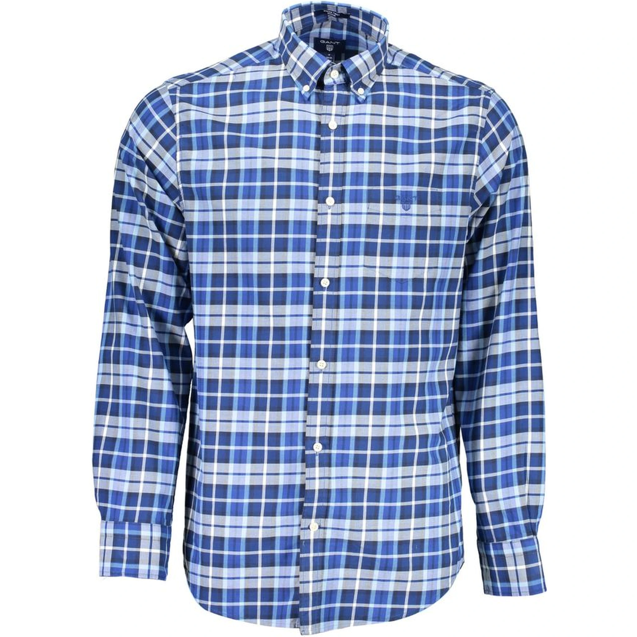 Blue Cotton Men Shirt