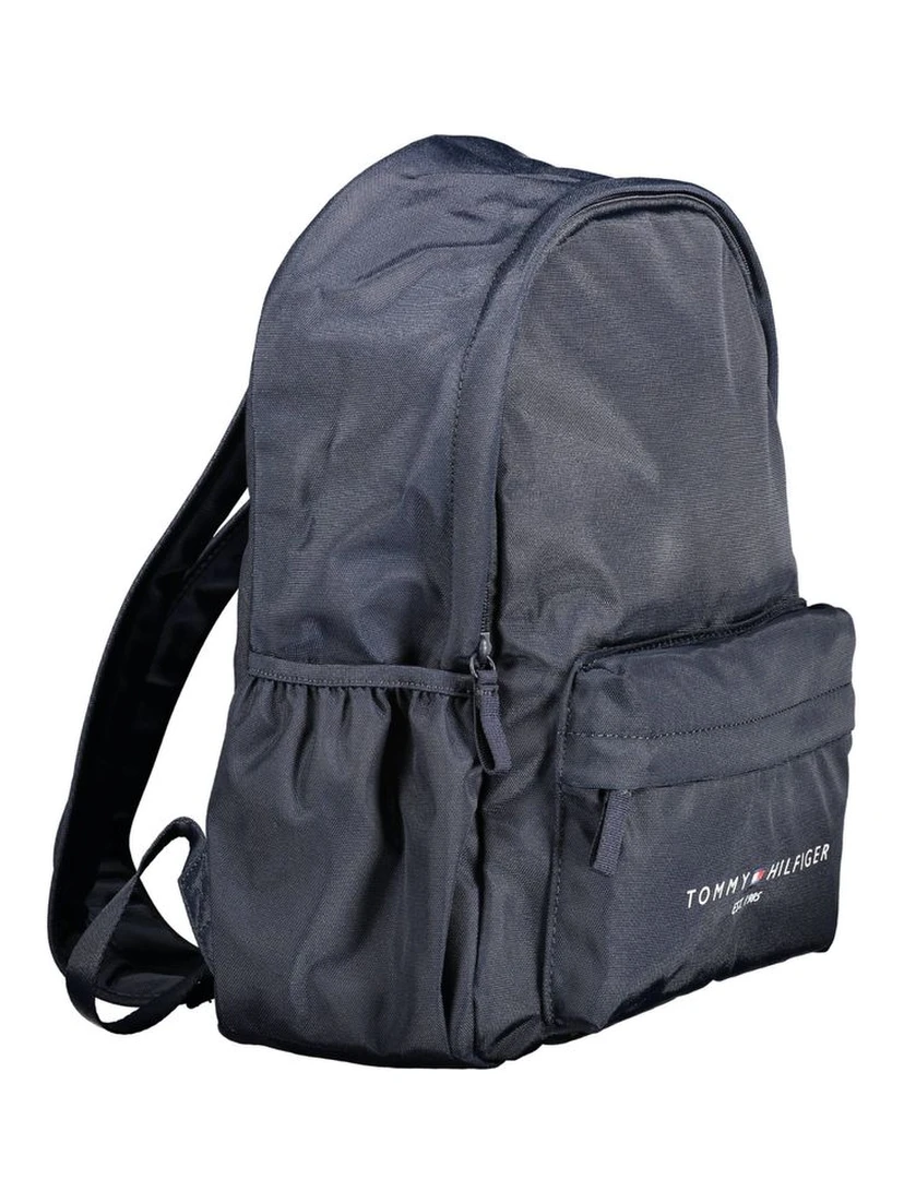 Blue Polyester Men Backpack