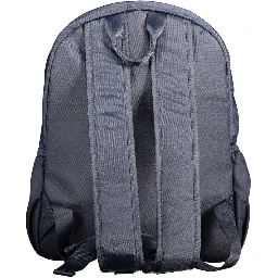Blue Polyester Men Backpack