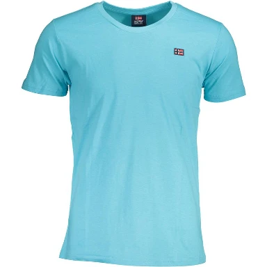 Blue Cotton Men T-Shirt