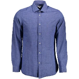 Blue Cotton Men Shirt