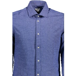 Blue Cotton Men Shirt