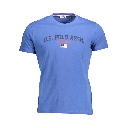 Blue Cotton Men T-Shirt