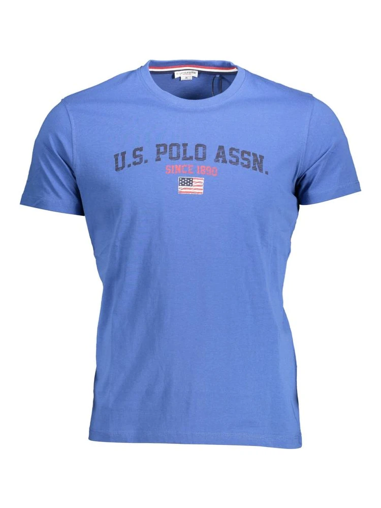Blue Cotton Men T-Shirt