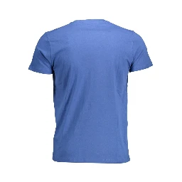 Blue Cotton Men T-Shirt