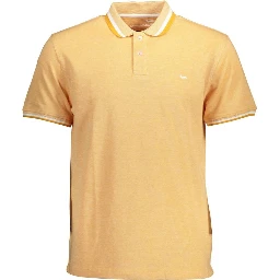 Orange Cotton Men Polo Shirt