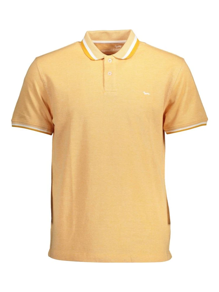 Orange Cotton Men Polo Shirt