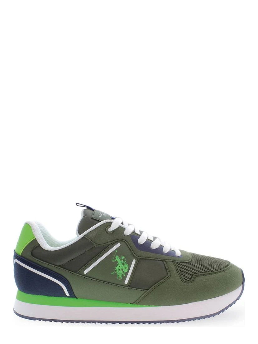 Green Polyester Men Sneaker