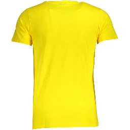 Yellow Cotton Men T-Shirt