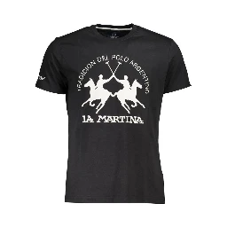 Black Cotton Men T-Shirt
