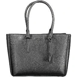 Black Polyethylene Women Handbag