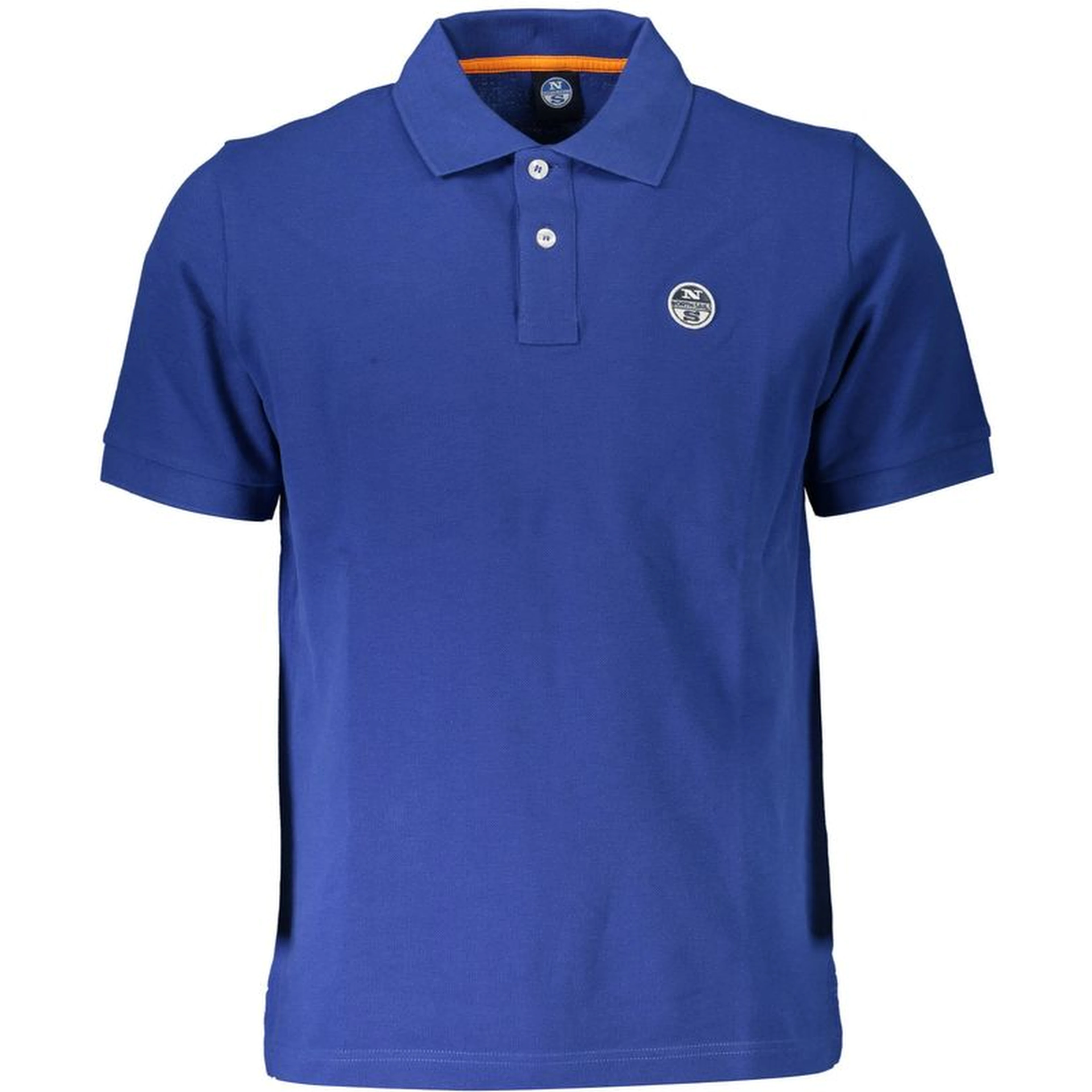 Blue Cotton Men Polo Shirt