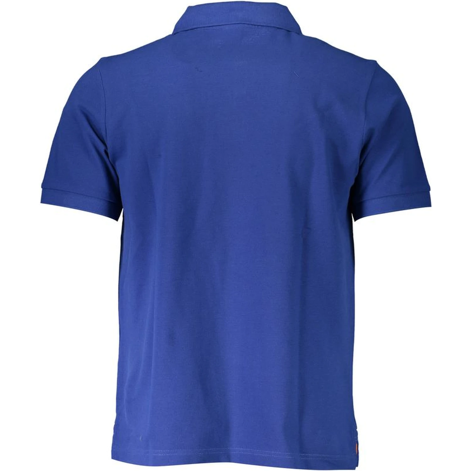 Blue Cotton Men Polo Shirt