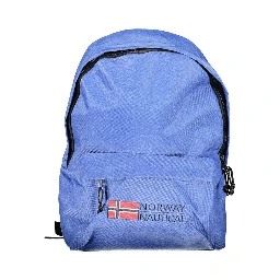 Blue Polyester Men Backpack