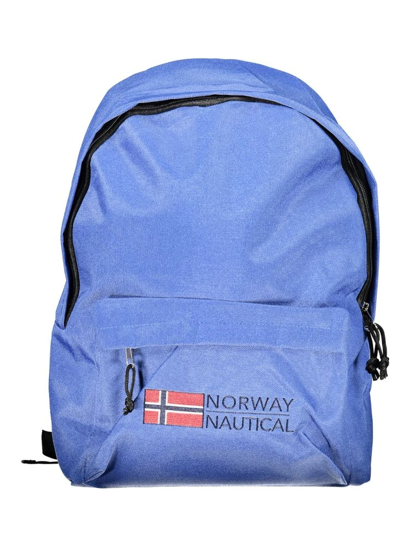 Blue Polyester Men Backpack