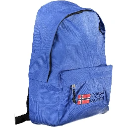 Blue Polyester Men Backpack