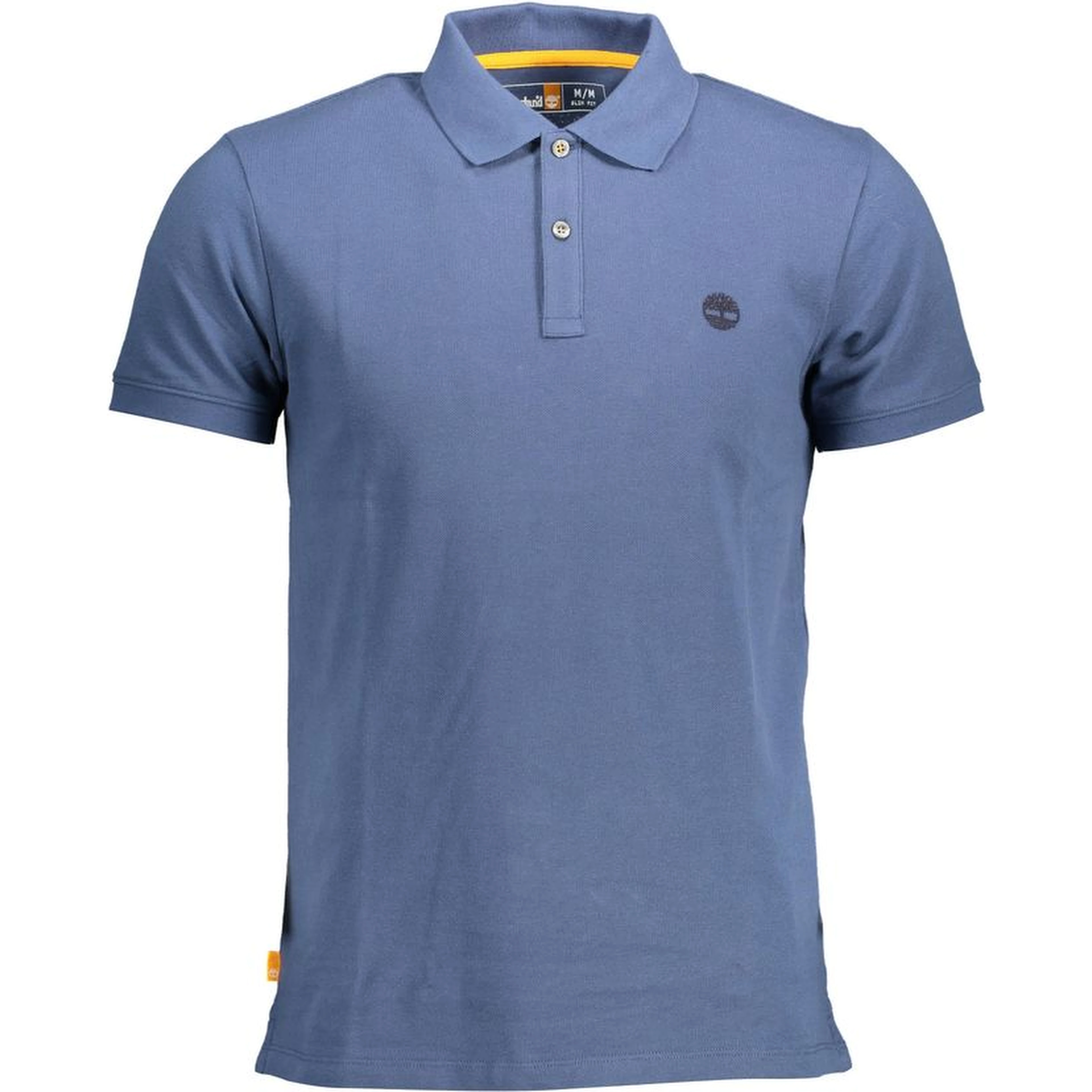 Blue Cotton Men Polo Shirt
