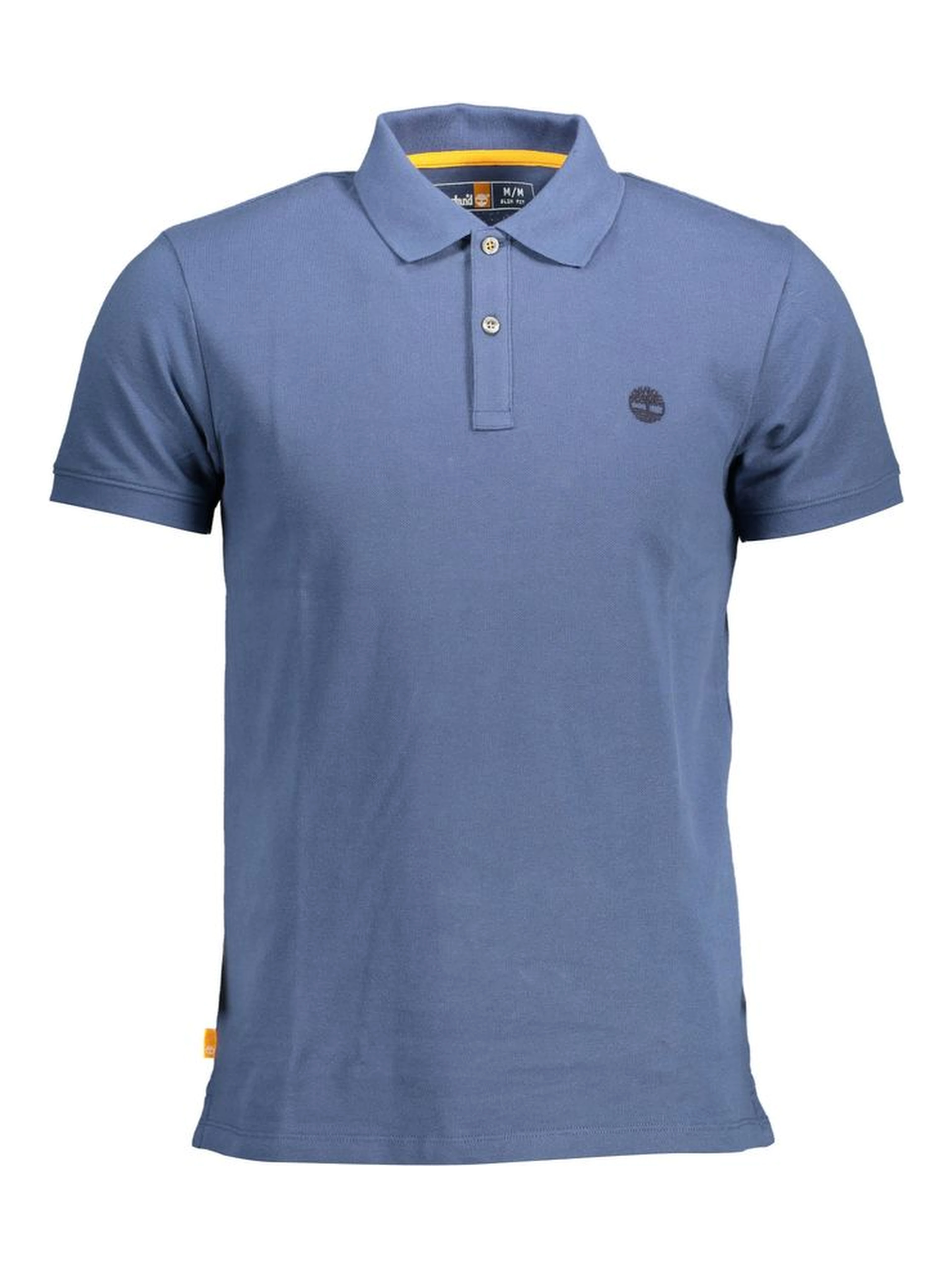 Blue Cotton Men Polo Shirt