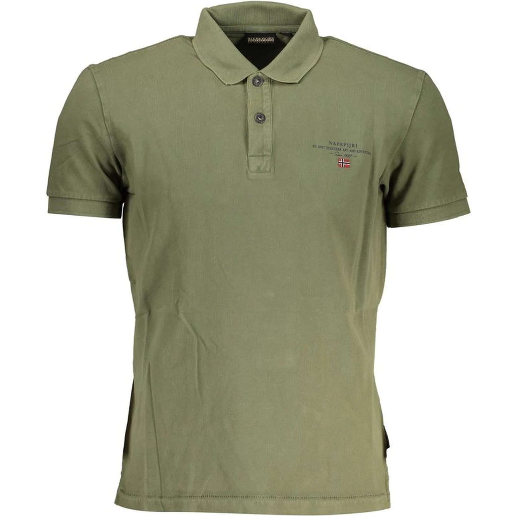 Green Cotton Men Polo Shirt