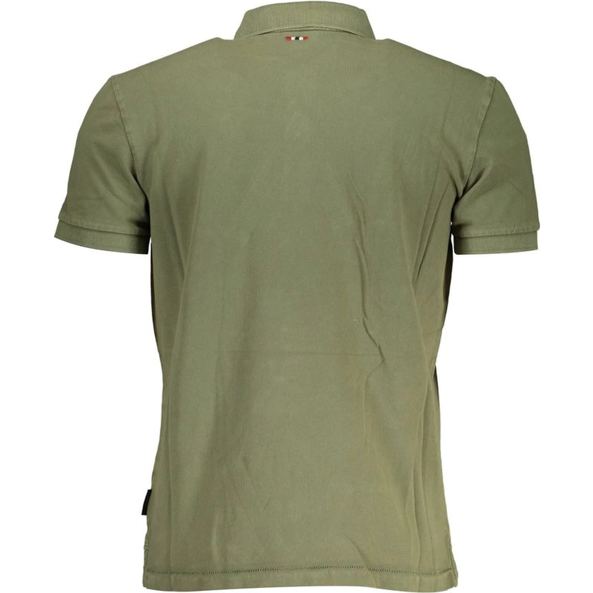 Green Cotton Men Polo Shirt