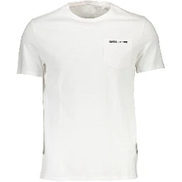 White Cotton Men T-Shirt