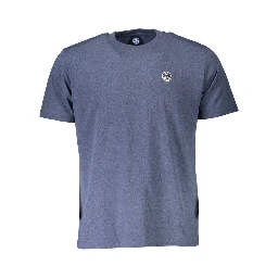 Blue Cotton Men T-Shirt