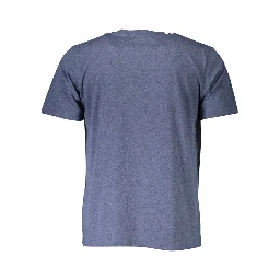 Blue Cotton Men T-Shirt