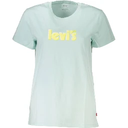 Blue Cotton Women T-Shirt