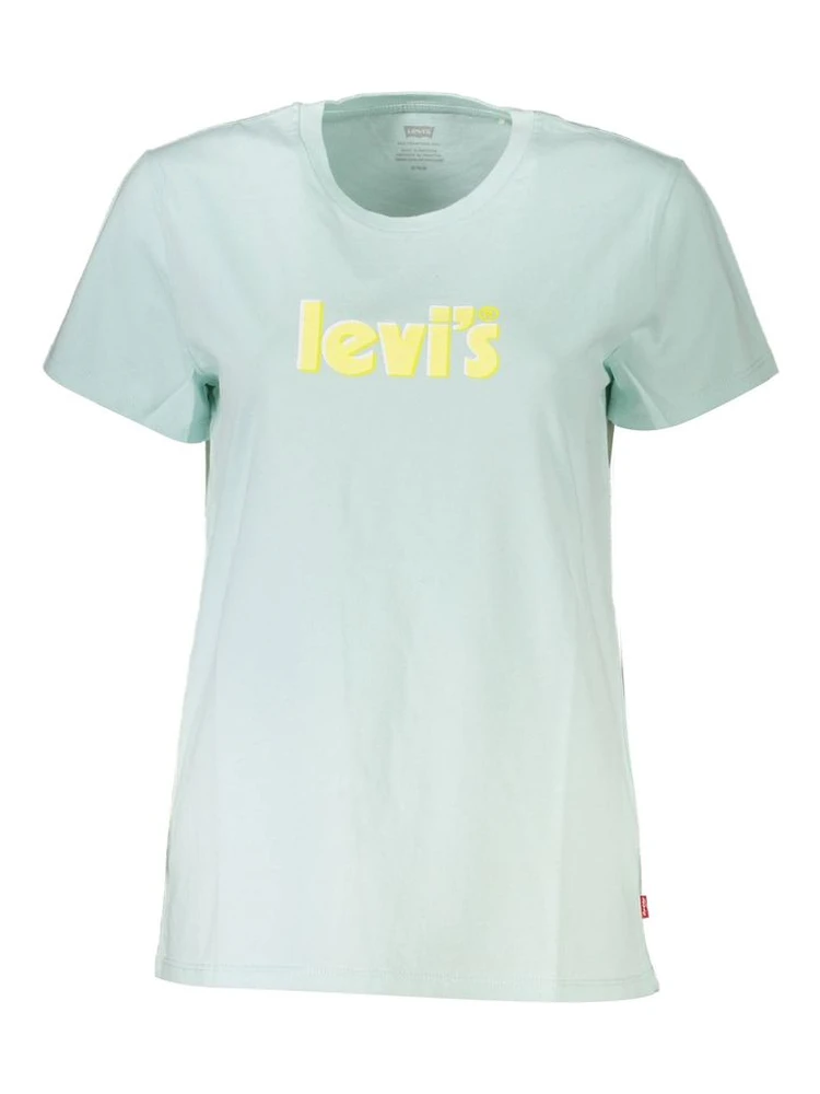 Blue Cotton Women T-Shirt