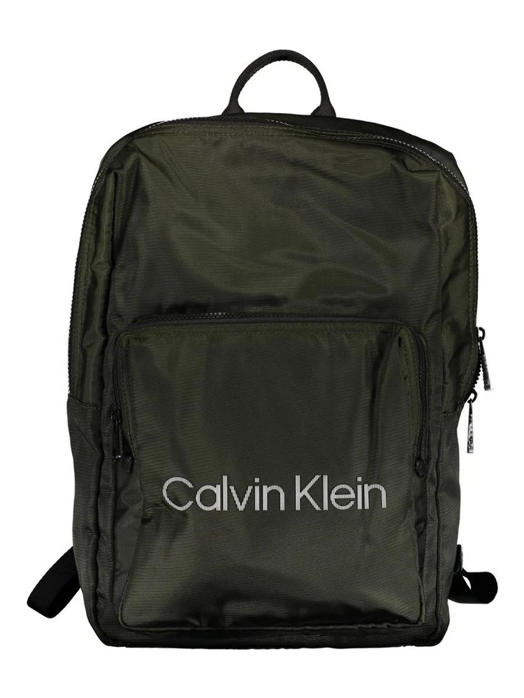 Green Polyester Men Backpack