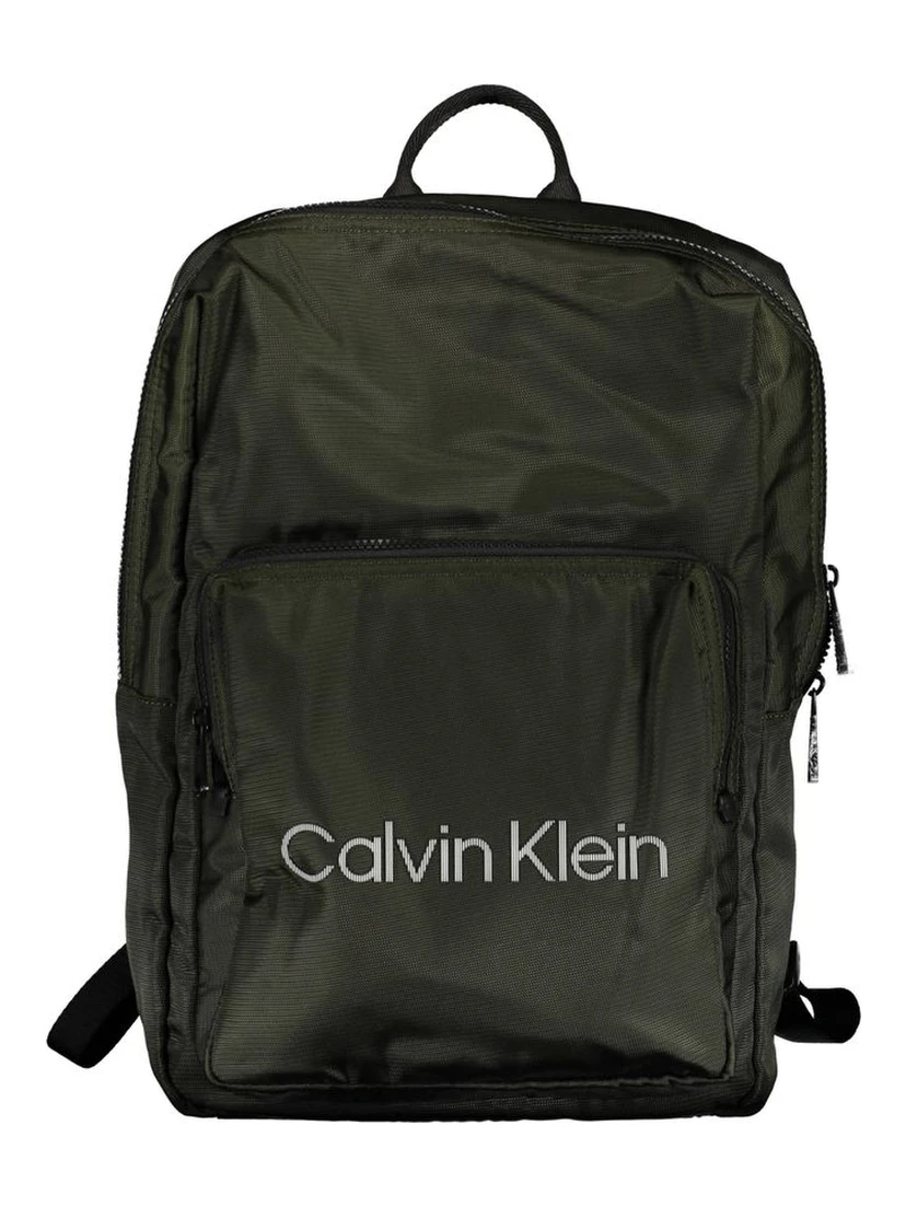 Green Polyester Men Backpack