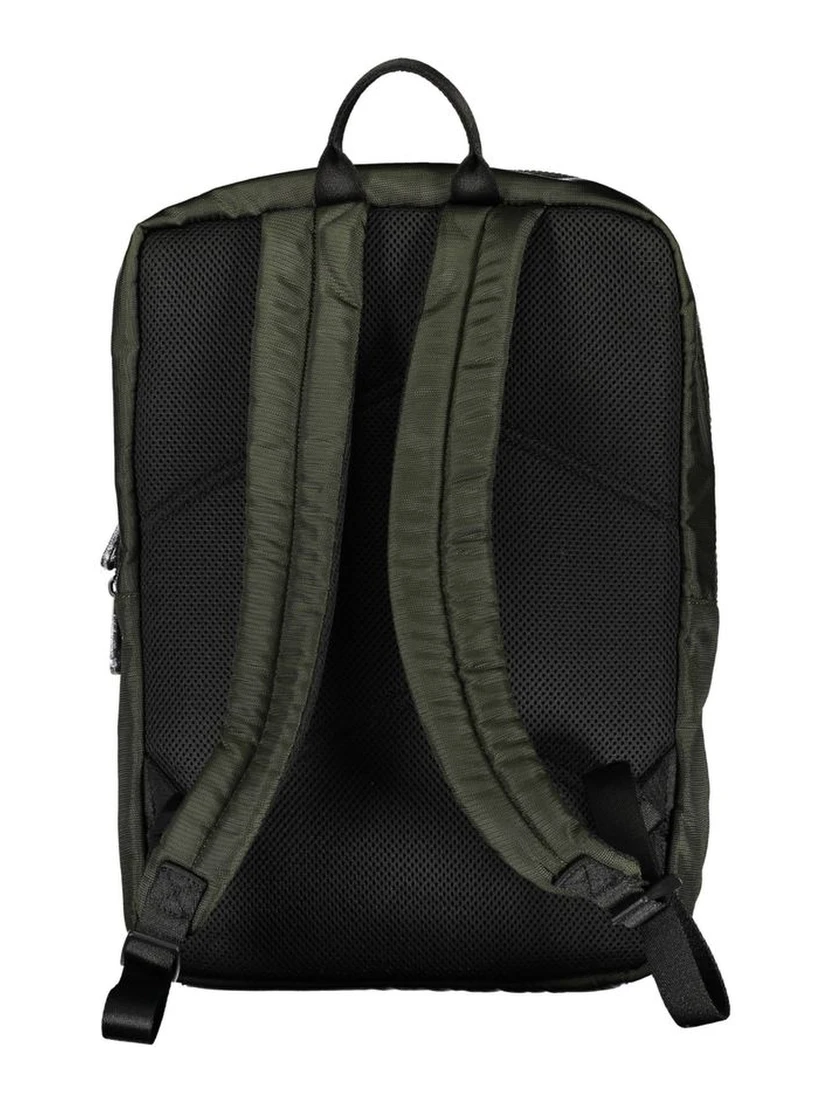 Green Polyester Men Backpack