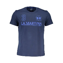 Blue Cotton Men T-Shirt